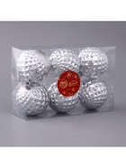 Ёлочные игрушки «Объёмная сеточка», шары новогодние, d=6 см, набор 6 шт., серебро - Фото 4