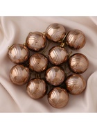 Ёлочные игрушки «Вертикаль», шары новогодние, d=4 см, набор 12 шт., коричневый - Фото 2