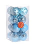 Ёлочные игрушки «Туманные грани», шары новогодние, d=6 см, набор 16 шт., голубой - фото 8076553