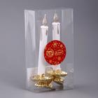 Украшение ёлочное "Новогодняя свеча" 1,5х11 см (набор 2 шт) белый - Фото 2