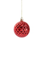 Ёлочные игрушки «Объёмная сеточка», шары новогодние, d=6 см, набор 6 шт., красный - Фото 5