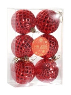 Ёлочные игрушки «Объёмная сеточка», шары новогодние, d=6 см, набор 6 шт., красный - Фото 6