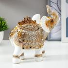 Фигурка-шкатулка для украшений полистоун «Белый слон с попоной из арабского ковра», 17.5×17.5×6.3 см - Фото 2