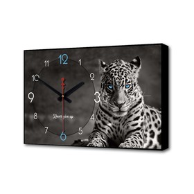 Часы-картина настенные, серия: Природа, "Леопард", плавный ход, 57 х 35 х 4 см, 1 АА