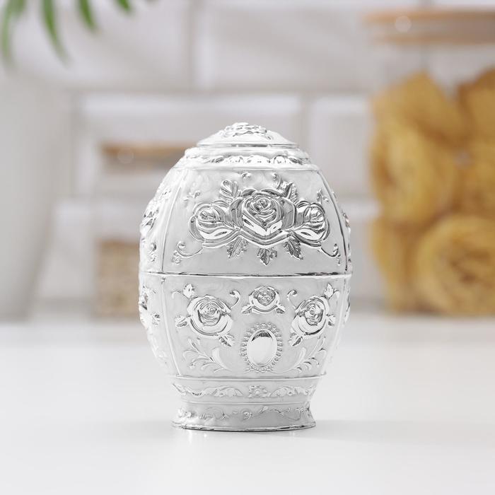 Подставка для зубочисток «Яйцо», 11×7 см, цвет серебряный - Фото 1