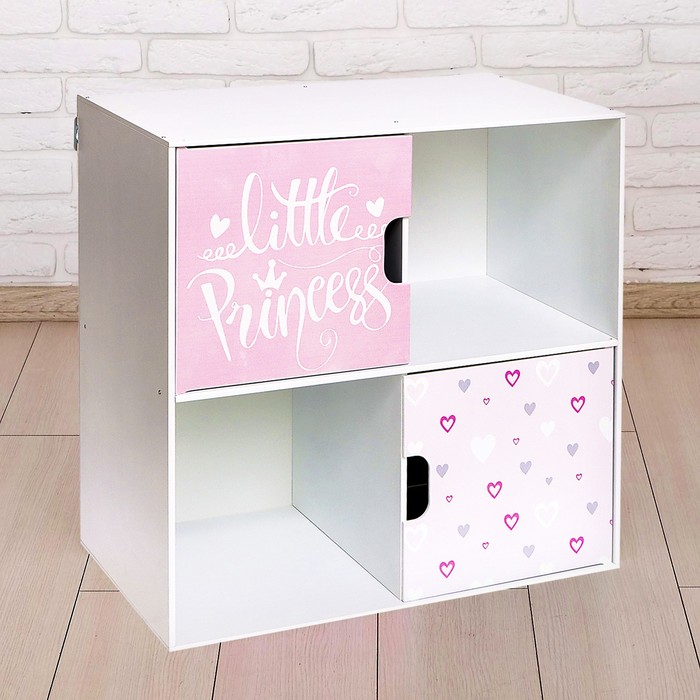 Стеллаж с дверцами Little Princess, 60 × 60 см, цвет белый - Фото 1