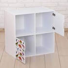 Стеллаж с дверцами «Динозавры», 60 × 60 см, цвет белый - фото 21110372