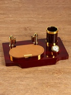 Набор настольный 4 в 1, органайзер с визитницей, красное дерево - Фото 1