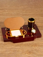 Набор настольный 4 в 1, органайзер с визитницей, красное дерево - Фото 2