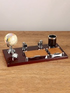 Набор настольный, органайзер 6 в 1 с визитницей и часами, красное дерево - Фото 6