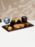 Набор настольный, органайзер 6 в 1 (блок для бумаг, подставка для печати, карандашница, часы, визитница, глобус) - Фото 1