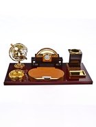 Набор настольный, органайзер 6 в 1 (блок для бумаг, подставка для печати, карандашница, часы, визитница, глобус) - Фото 14