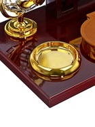 Набор настольный, органайзер 6 в 1 (блок для бумаг, подставка для печати, карандашница, часы, визитница, глобус) - Фото 20