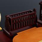 Набор настольный, органайзер 6 в 1, с визитницей и часами, вишня - Фото 11