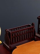 Набор настольный, органайзер 6 в 1, с визитницей и часами, вишня - Фото 11