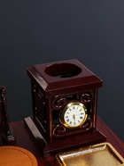 Набор настольный, органайзер 6 в 1, с визитницей и часами, вишня - Фото 13