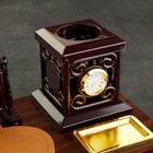 Набор настольный, органайзер 6 в 1, с визитницей и часами, вишня - Фото 18