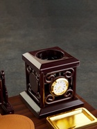 Набор настольный, органайзер 6 в 1, с визитницей и часами, вишня - Фото 18