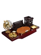 Набор настольный, органайзер 6 в 1, с визитницей и часами, вишня - Фото 20