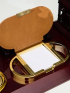 Набор настольный, органайзер 6 в 1, с визитницей и часами, вишня - Фото 4