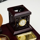 Набор настольный, органайзер 6 в 1, с визитницей и часами, вишня - Фото 5