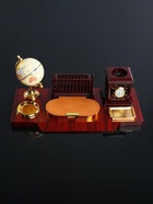 Набор настольный, органайзер 6 в 1, с визитницей и часами, вишня - Фото 7