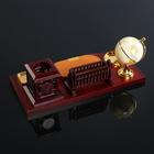 Набор настольный, органайзер 6 в 1, с визитницей и часами, вишня - Фото 8