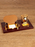 Набор настольный, органайзер 4 в 1 с визитницей, красное дерево - Фото 2