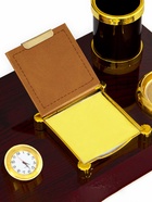 Набор настольный, органайзер 5 в 1 с визитницей и часами, красное дерево - Фото 4