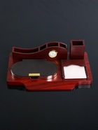 Набор настольный 4 в 1 с визитницей, красное дерево - Фото 7