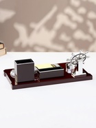 Набор настольный 6 в1 с визитницей, красное дерево - Фото 3