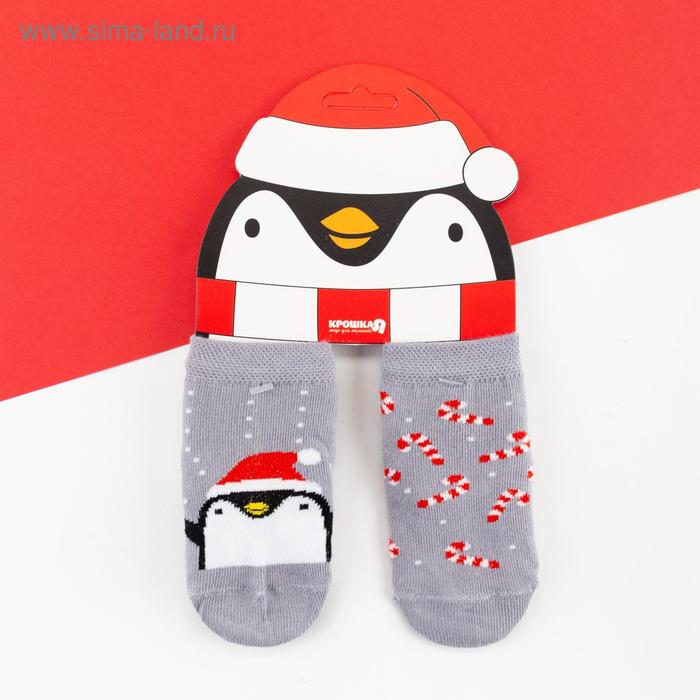 Набор новогодних детских носков Крошка Я «Пингвин», 2 пары, 8-10 см - Фото 1