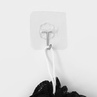 Крючок самоклеящийся Доляна, 5.6×5.6×2 см, прозрачный - Фото 2