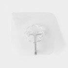 Крючок самоклеящийся Доляна, 5.6×5.6×2 см, прозрачный - Фото 6