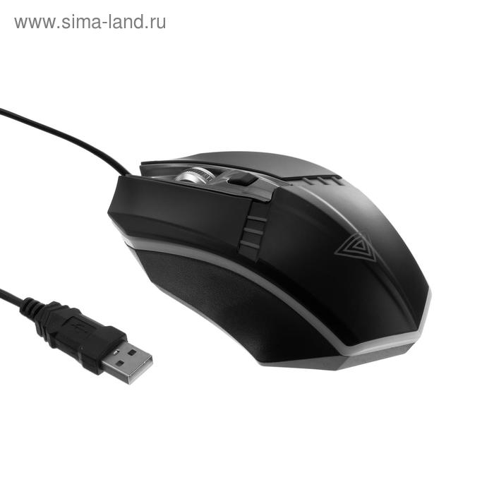 Мышь Perfeo GAME, игровая, проводная, оптическая, подсветка, 1400 dpi, USB, чёрная - Фото 1