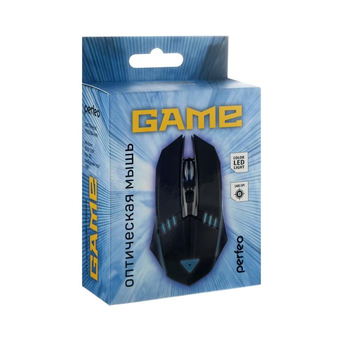 Мышь Perfeo GAME, игровая, проводная, оптическая, подсветка, 1400 dpi, USB, чёрная - фото 51780227 Мышь Perfeo GAME, игровая, проводная, оптическая, подсветка, 1400 dpi, USB, чёрная - фото 51780227