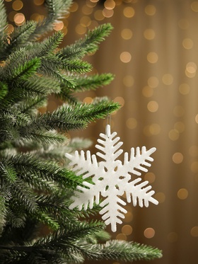 Ёлочные игрушки набор 3 шт. «Зимнее волшебство. Снежинка - острые грани», 12.5 см белый (комплект 3 шт)