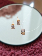 Гарнитур 2 предмета: кулон, серьги «На леске» классика, цвет белый в золоте, 30 см - Фото 7