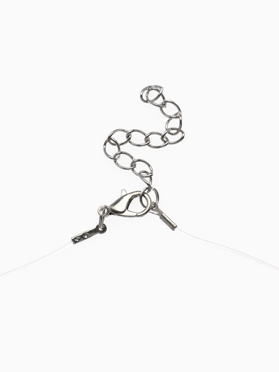 Гарнитур 2 предмета: кулон, серьги «На леске» эллипс, цвет белый в серебре, 30 см