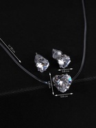 Гарнитур 2 предмета: кулон, серьги «На леске» сердечко, цвет белый в серебре, 30 см - Фото 9