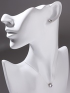 Гарнитур 2 предмета: кулон, серьги «На леске» сердечко, цвет белый в серебре, 30 см - Фото 10