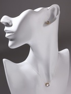 Гарнитур 2 предмета: кулон, серьги «На леске» сердечко, цвет белый в золоте, 30 см - Фото 8