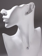 Гарнитур 2 предмета: кулон, серьги «На леске» капелька, цвет белый в серебре, 30 см - Фото 2