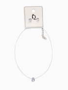 Гарнитур 2 предмета: кулон, серьги «На леске» капелька, цвет белый в серебре, 30 см - Фото 6