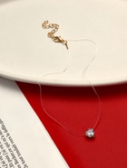 Кулон на леске «Сердечко», белый в золоте, 35 см 5259748