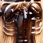 Пивная кружка "Рак", коричневая, керамика, 1 л - Фото 4