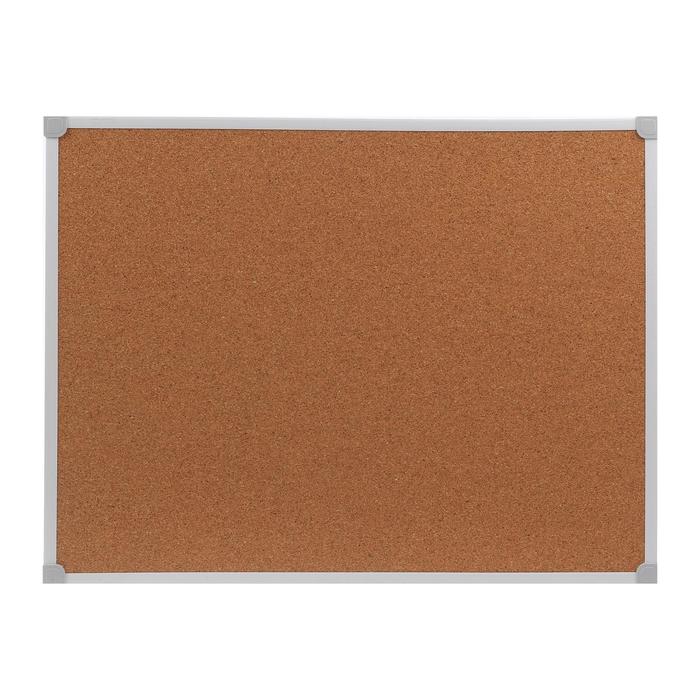 Доска пробковая Calligrata, 45×60 см, в ПВХ рамке белого цвета, серые уголки