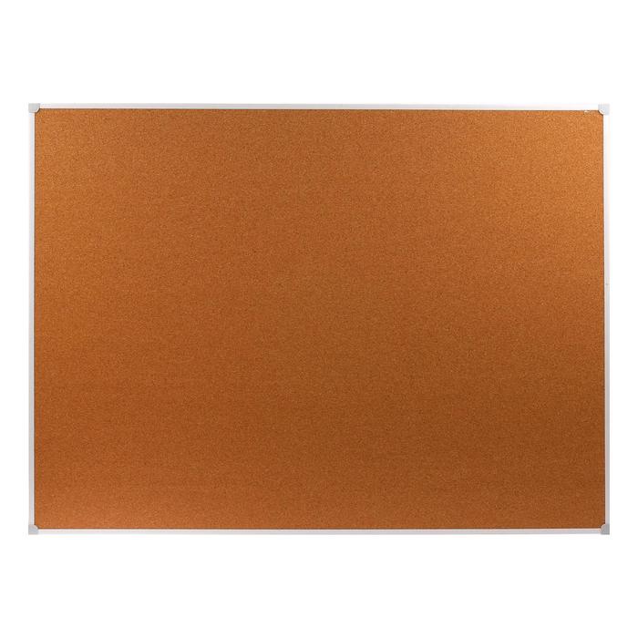 Доска пробковая, Calligrata, 90×120 см, в ПВХ рамке белого цвета, серые уголки