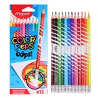 Карандаши 12 цветов, Maped Color Peps Oops, пластиковые, европодвес - фото 300684118