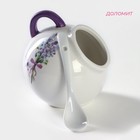 Сахарница с ложкой Доляна «Лаванда», 200 мл, 9×9 см - Фото 2